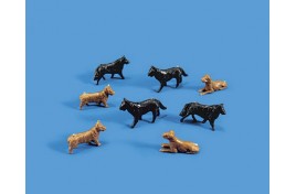 Dogs x 8 - OO Scale